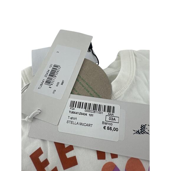Stella McCartney Girls White Cotton T-shirt Size 3 Years - Picture 3 of 7